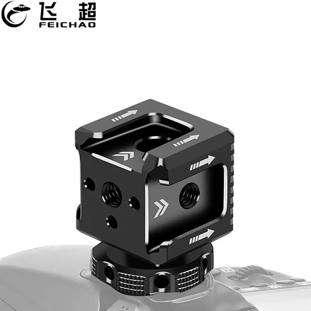 Triple Hot Shoe Mount Adapter Cold Shoe Extend Monitor Base Mic Fill Light staffa con 1/4 Arri Hole per accessori per fotocamere DSLR