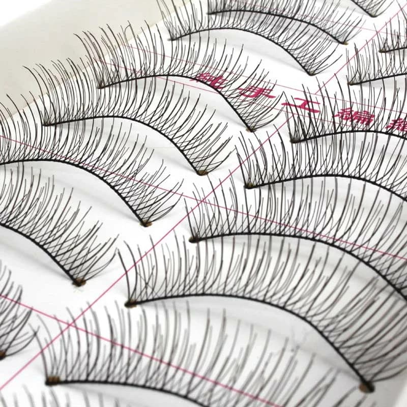 10 pairs of hand-made fake eyelashes naturally long and dense soft striped eyelashes complete tool for makeup extension eyelashes 218 #