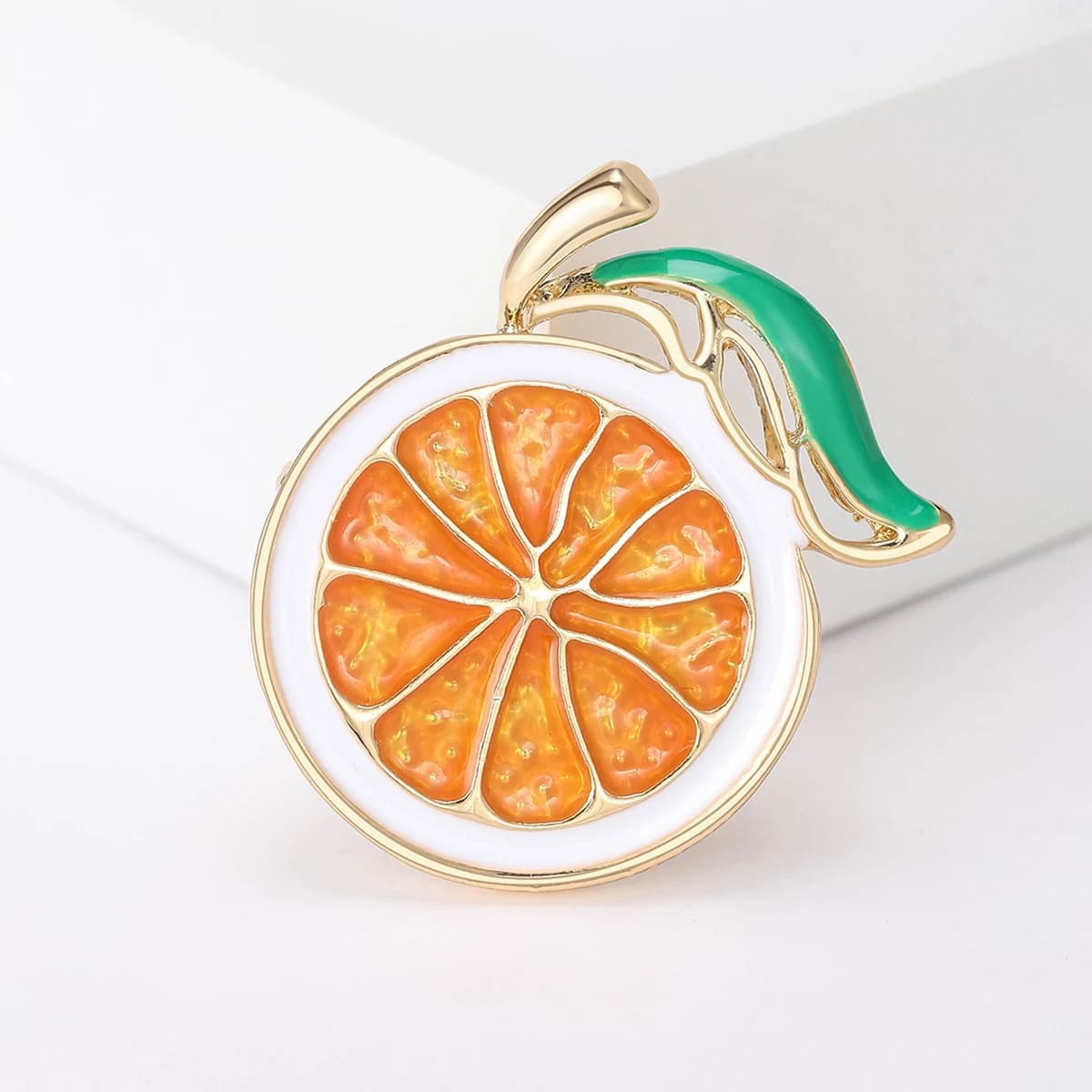 Spille al limone gocciolante alla moda per le donne Spille per piante da frutto smaltate Banchetto di lusso per ufficio Zaino per feste Regali Accessori per gioielli