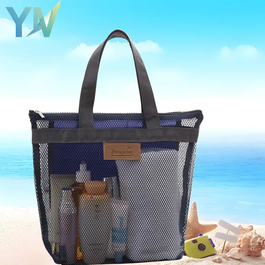 Borsa da Spiaggia da Viaggio con Tasche a Rete, Borsa Organizer per Nuotatori, Beauty Case da Esterno, Cubo da Imballaggio, Borsa da Trasporto per Vacanze