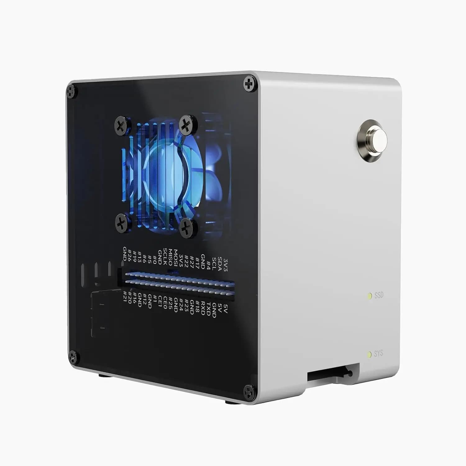 Pironman 5-Mini NVMe M.2 SSD PCIe 2.0/3.0 Mini Case PC per Raspberry Pi 5, Hailo-8L, AI Agent OpenClaw, RGB (RPI5 non incluso)