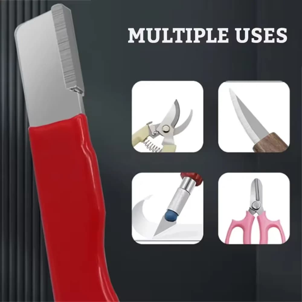 Portable diamond sharpener for shears, scissors and kitchen knives for domestic and outdoor use