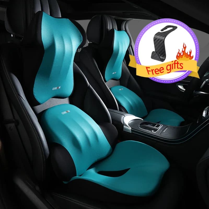 Cuscino del sedile del ripetitore dell'auto poggiatesta di guida supporto lombare cuscino del collo dell'auto in Memory Foam cuscino del sedile in vita altezza accessori per auto
