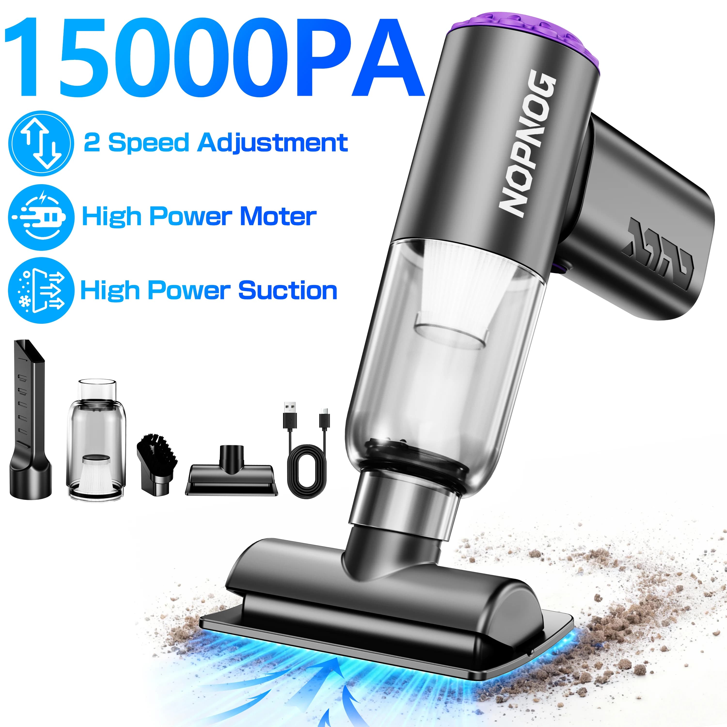 Air Duster Car Vacuum Cleaner Portable Cordless Interior Cleaning Blower Tool Dust Removal 2 Speed Adjustable Auto Accessories