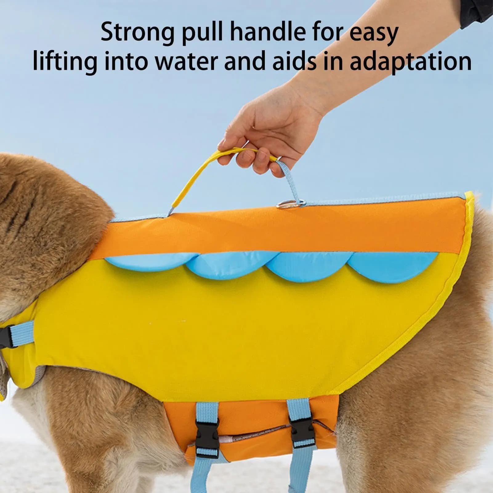 Pet Dog Life Vest for Swimming Boating, 50N High Buoyancy, Adjustable Dual Buckle Design, Quick Dry Breathable Oxford Dog Safety