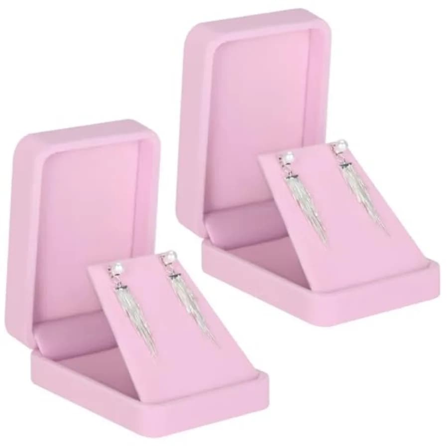 2 Pieces Velvet Jewelry Gift Boxes for Necklace Pendant Earring Bracelet, Small Jewelry Storage Display Case for Christmas Wedd