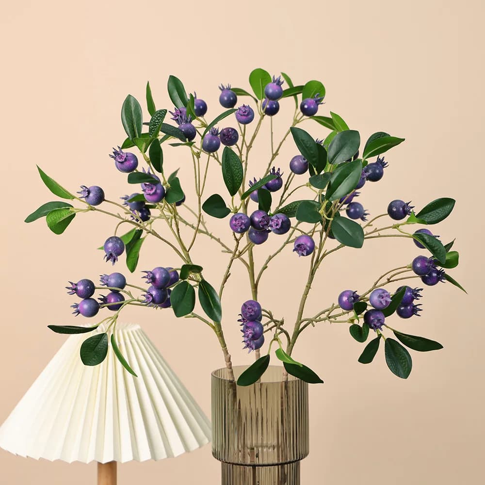 3 pieces/set fake berries of artificial blueberries with stems decorations for the house floral arrangements diy handicrafts fake plants