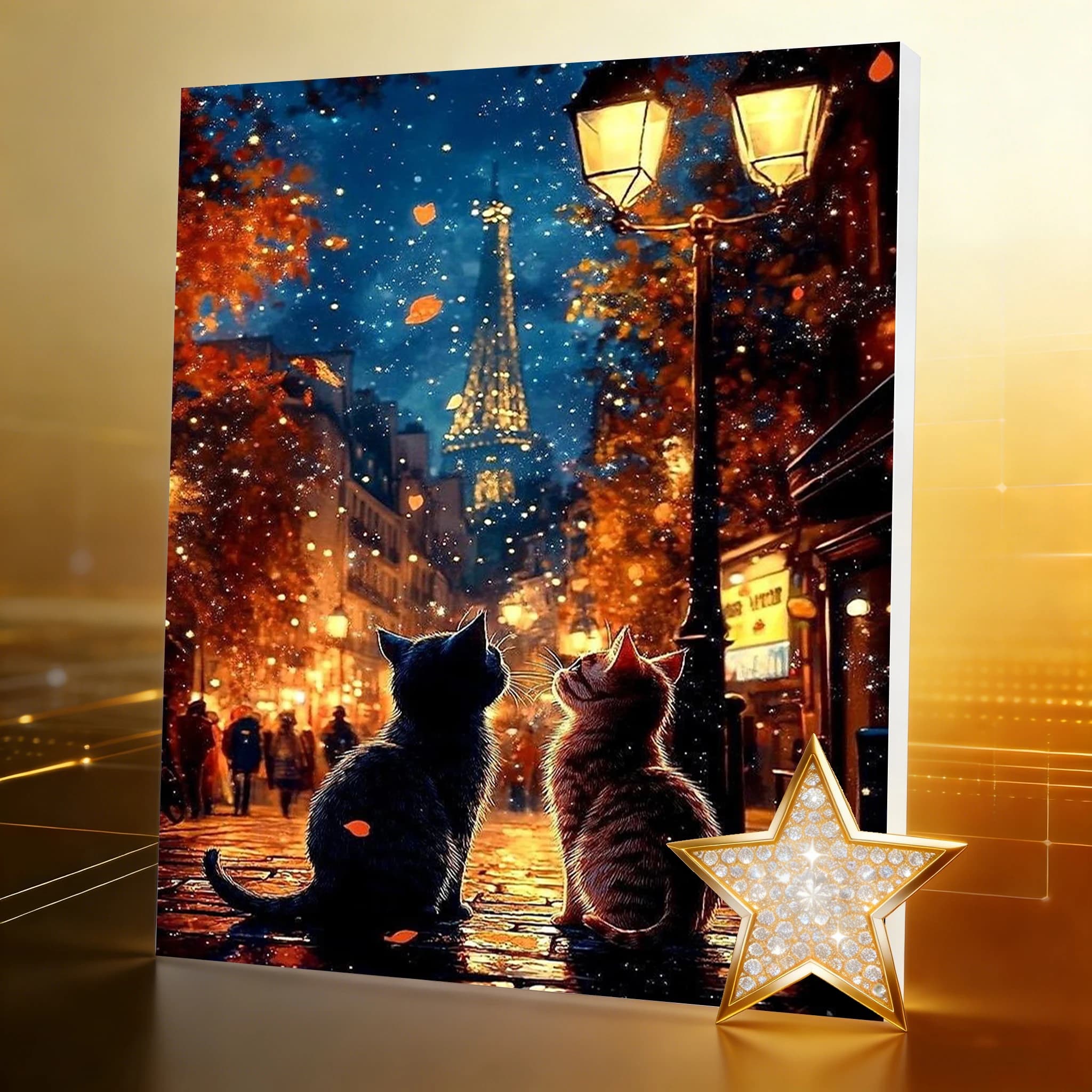 Kit Pittura Diamante AZQSD Gatto Animale Nuovo Mosaico 2026 Paesaggio Urbano con Torre Foratura Completa Quadrata e Rotonda