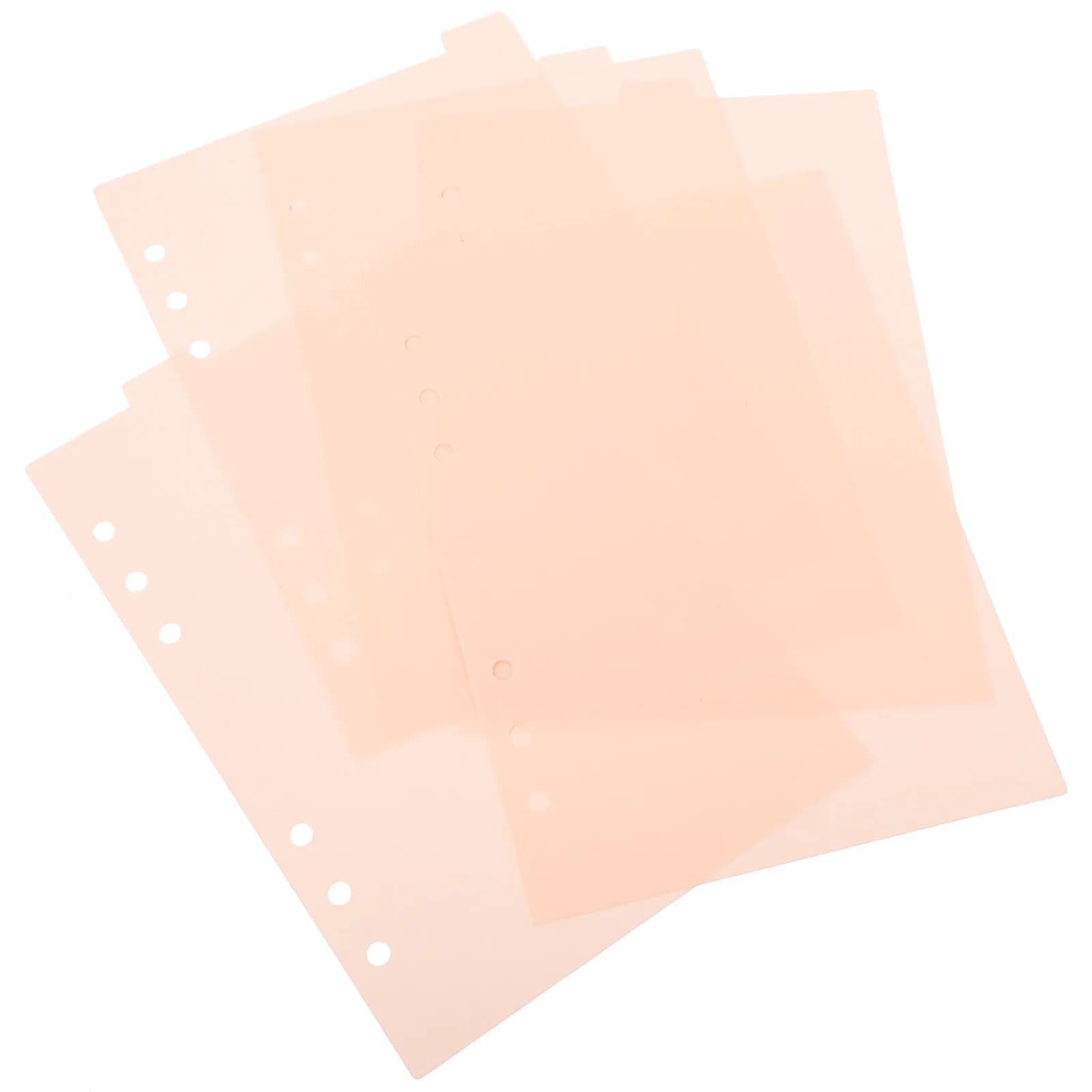 5 divisori per raccoglitori rosa chiaro, divisori per pagine in plastica a 6 fori con linguette, per l'organizzazione di quaderni, diari, agende e scuola