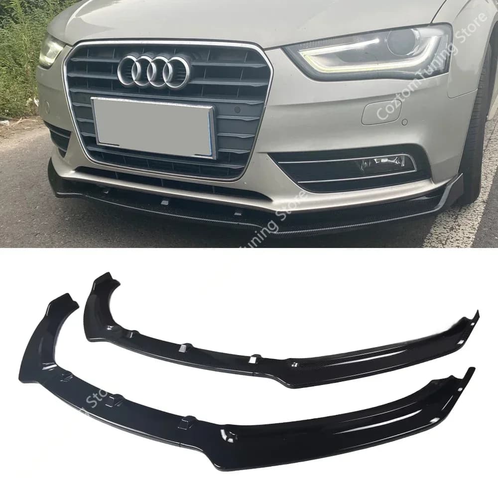 3 pcs front bumper Lip Spoiler Splitter Retrofit diffuser for Audi A4 B8 B8.5 8K A4 TFSI TDI 2012-2016 LCI bodykit Tuning