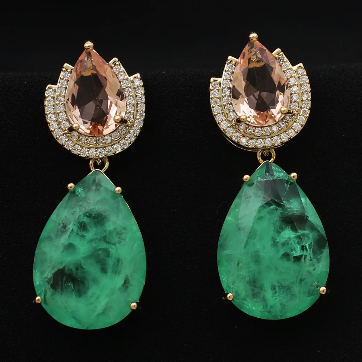 Cute Dangle Earrings for Women Luxury Jewelry Green Royalblue Water Drop Earrings Evening Party Jewelry Female Gift