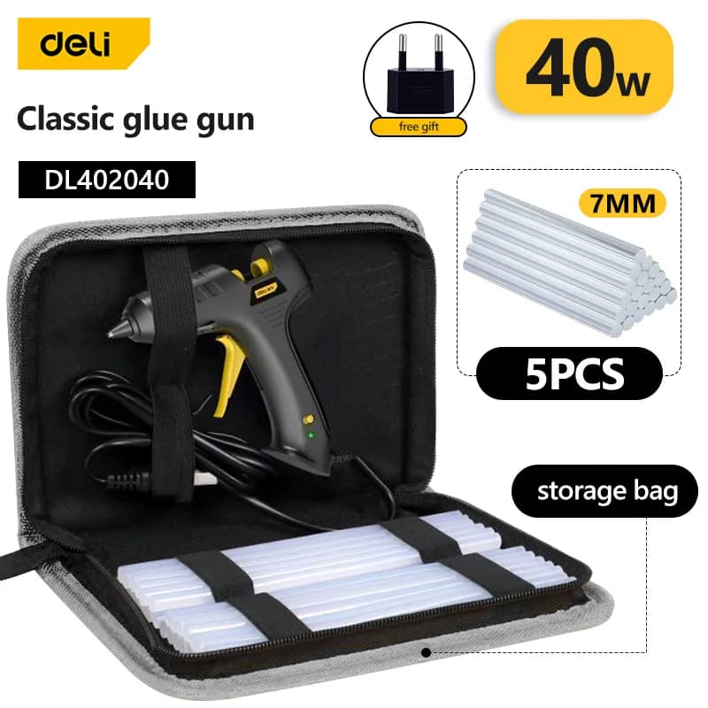 Pistola per colla a caldo da 40 W con colla trasparente da 7 mm Mini pistola per uso domestico Pistola per temperatura di calore elettrica Strumento di riparazione Set di bastoncini speciali