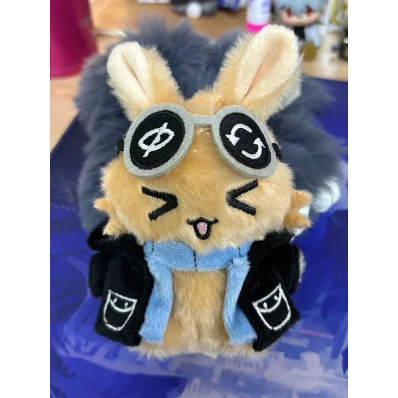 Arknights Rhodes Island Amiya Rabbit Plush Keychain 10cm With Sunglasses Outfit Acrylic Tag Stuffed Pendant for Game Fan Collect