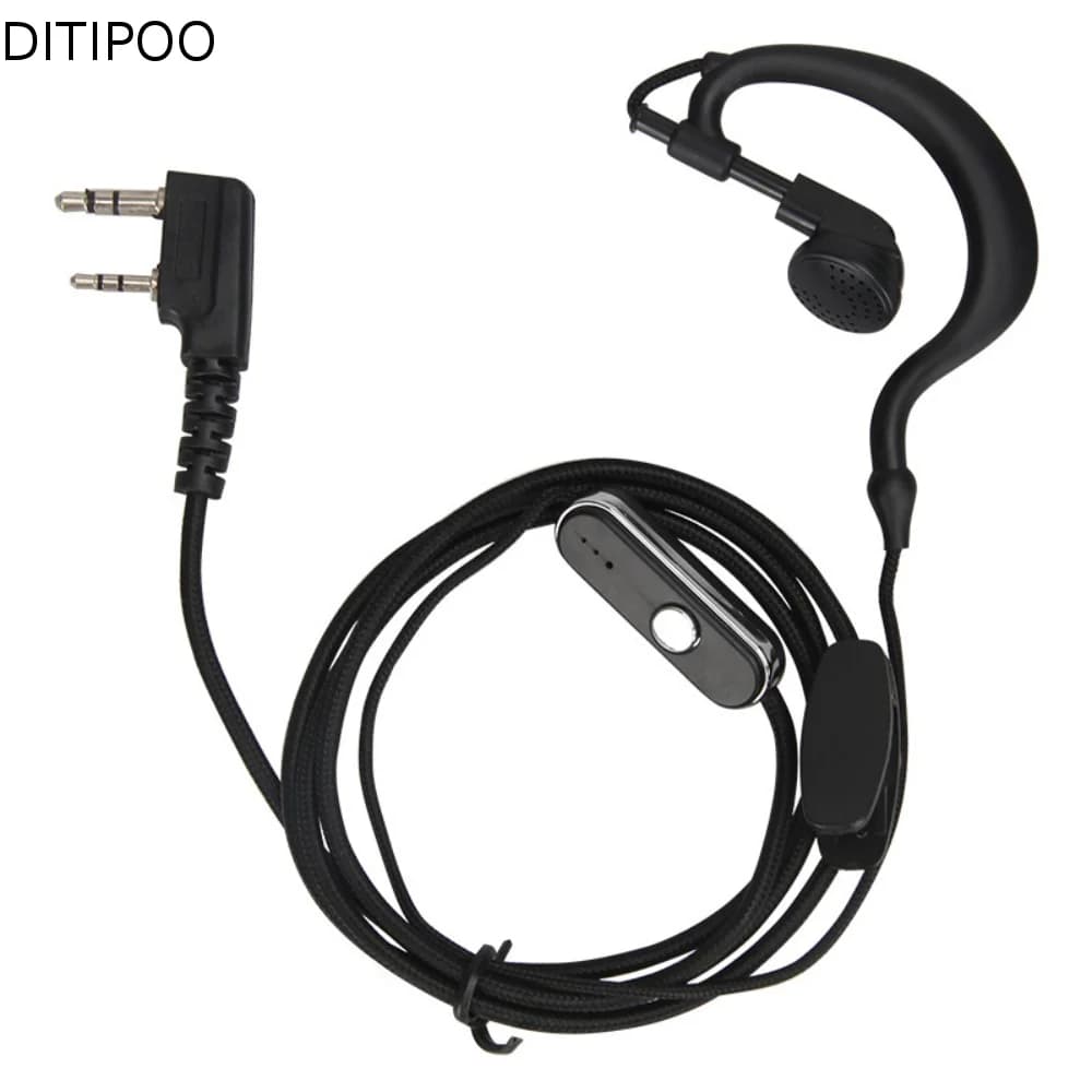 Wired Walkie-Talkie Headset Over Ear K Type Two Wired Earpiece Durable Construction 2 Pin M Plug Walkie Wired Earphone