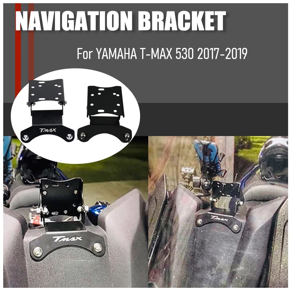 Supporto per Telefono e GPS per Moto YAMAHA T-MAX TMAX 530 2017 2018 2019, Staffa di Montaggio per Navigatore