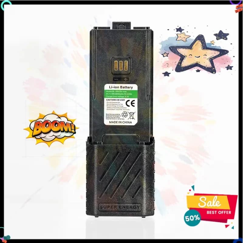 SWZY For BAOFENG UV-5RH Walkie Talkie Enlarge Battery 6800/3800/2500mAh BF-K5Plus UV-5RM GM-5RH AR-5RM Two Way Radio Li-ion Batt