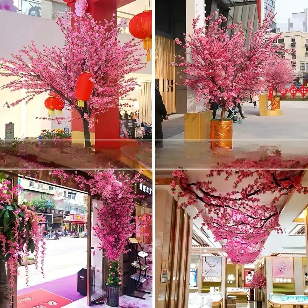 Rami di Fiori di Pesco Artificiali, Steli di Fiori di Prugna e Ciliegio Finti, Fiori di Seta per Decorazioni Domestiche, Feste, Matrimoni, Progetti di Paesaggistica, Fiori Secchi