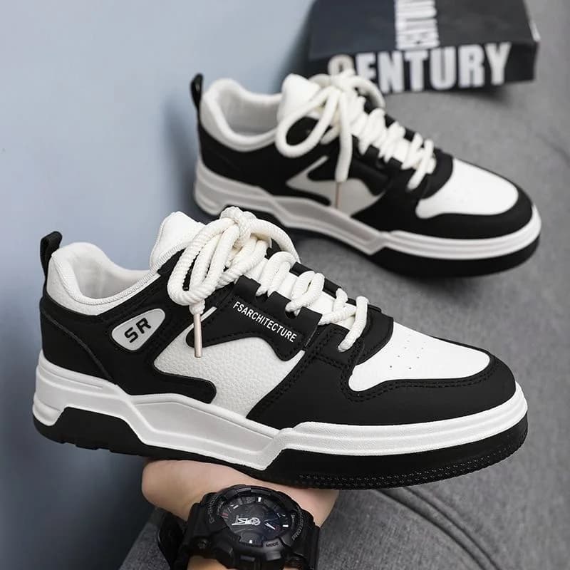 Scarpe da ginnastica da uomo Scarpe da corsa traspiranti Scarpe vulcanizzate con piattaforma di tendenza Scarpe da tennis casual da esterno Scarpe da uomo stringate antiscivolo