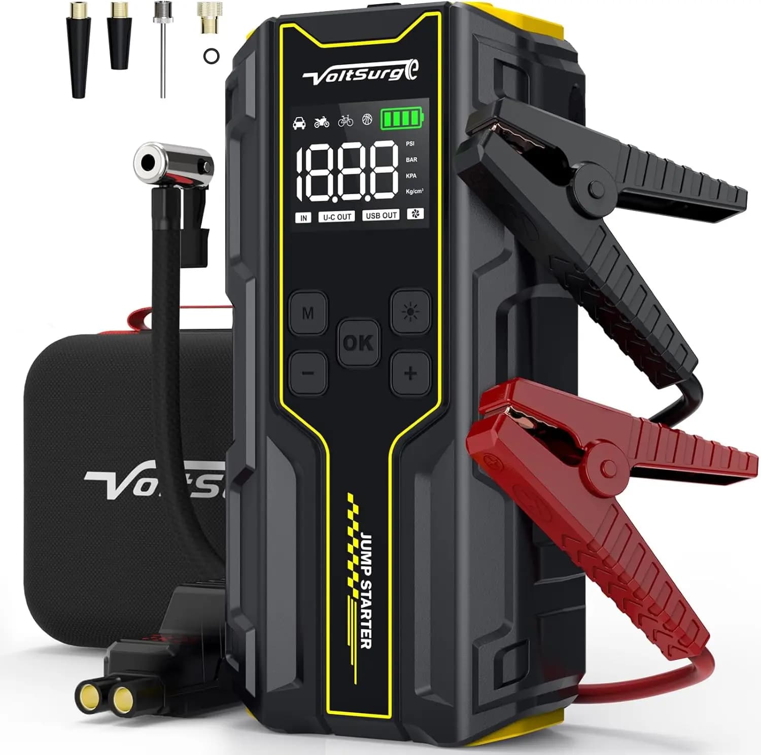 Avviatore di Emergenza per Auto 6000A con Compressore d'Aria, 150PSI, Batteria Portatile per Motori a Benzina/Diesel