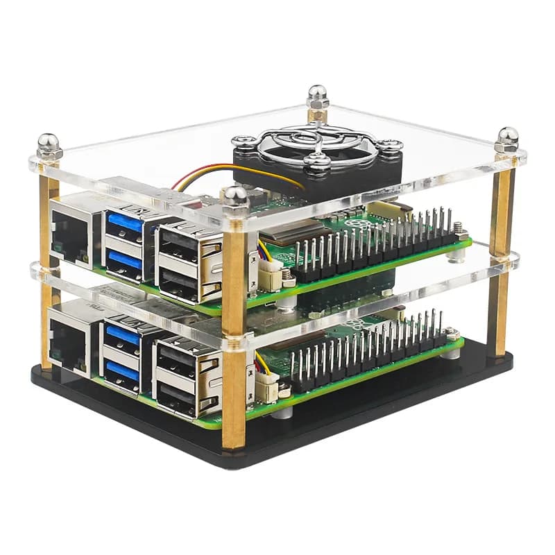 For Raspberry PI 5 shell protection for heat dissipation multilayer acrylic compatible with heat sinks
