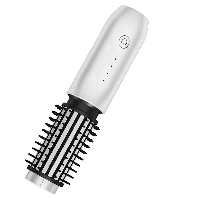 daESSENTIALS daSwireless curling brush, mini travel curling iron, heated round smoothing brush, rechargeable curling iron