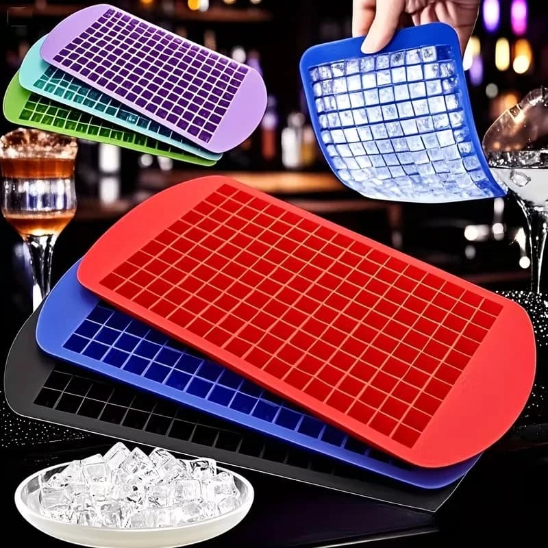Stampo Professionale in Silicone per Cubetti di Ghiaccio, 160 Scomparti, Design Compatto e Pieghevole per Cocktail e Bevande, Ideale per Bar Domestici