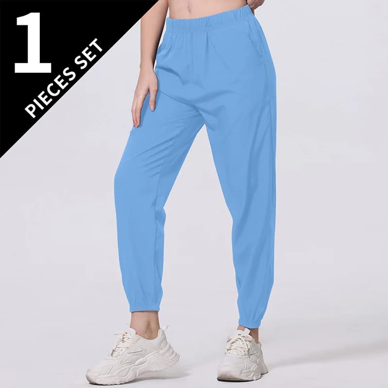 Pantaloni da donna, pantaloni sportivi traspiranti ad asciugatura rapida per la primavera e l'estate, pantaloni casual da corsa, leggings in tinta unita, basic e versatili