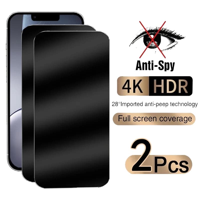 2PCS Copertura Completa Anti Spy Protezione Dello Schermo Per iPhone 13 14 15 16 Pro Max 14 15 16 13 Pro 13 16 14 15 plus Vetro Temperato Privacy