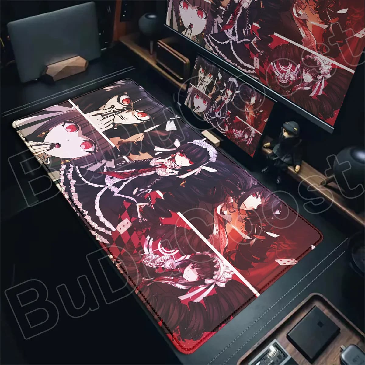 Tappetino per Tastiera e Mouse 900x400mm, Design Anime Danganronpa, Antiscivolo per Gaming, Accessori in Gomma per PC