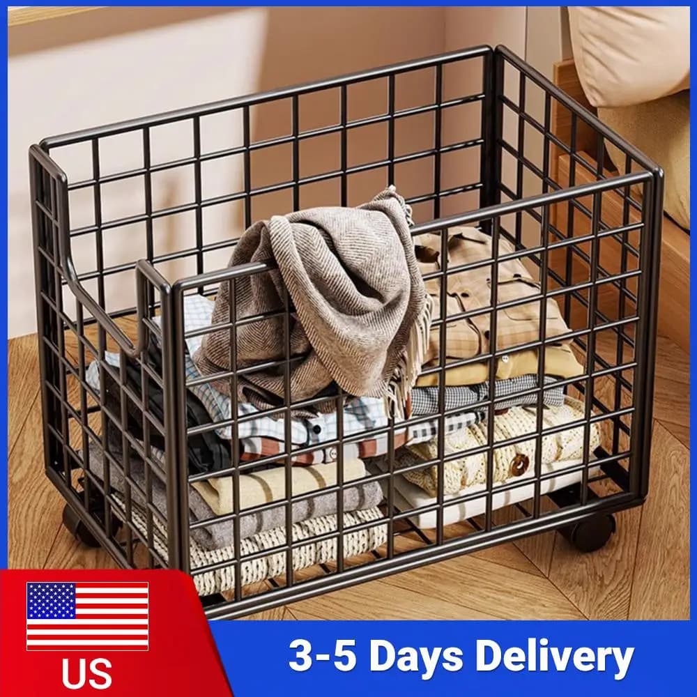 Organizzatore per Peluche con Ruote, Contenitori in Metallo per la Conservazione di Animali di Peluche per Camerette e Sale Giochi