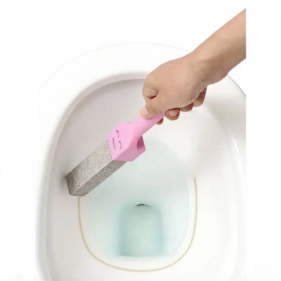 Handle Pumice Stone Toilet Cleaning Stick Household Toilet Bowl Cleaner Brush Limescale Hard Water Stain Remover Wand for Bathroom Sink Bathtub Tile Grill