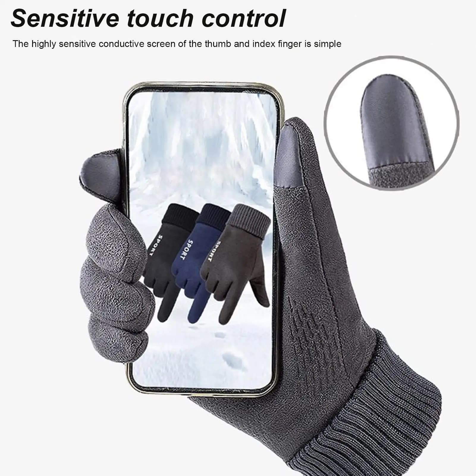 Heated Ski Gloves heated work gloves via USB 3 temperature settings Touchscreen gloves for cycling Outdoor work Guide