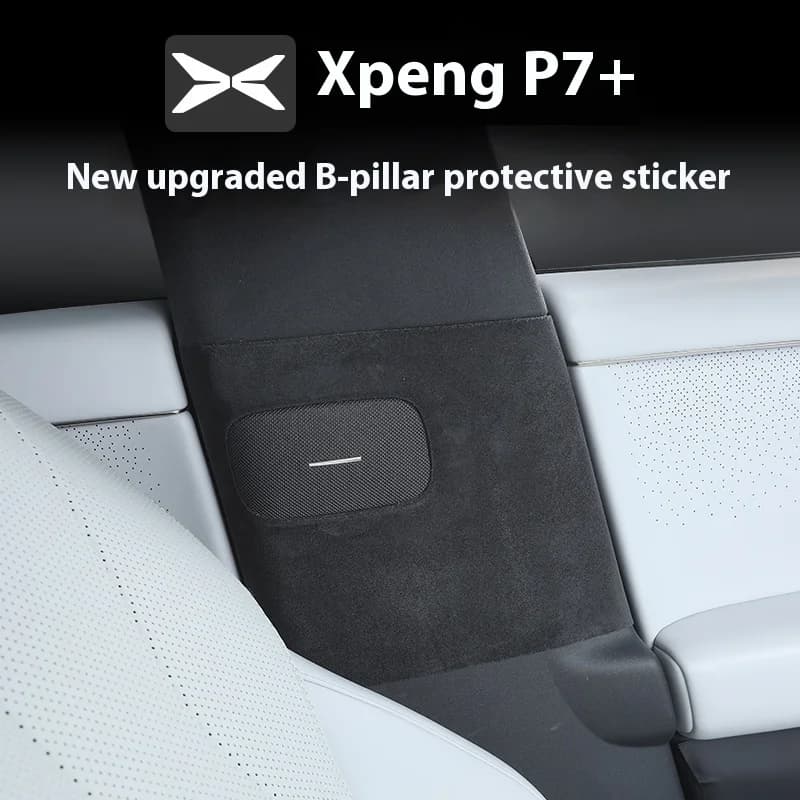 Per XPeng P7 + Porta Compatibile B-Pilastro Protezione Antiurto Pad-Eco-Friendly Tappetino In Pelle Auto Centro Pilastro Anti-Graffio Cintura di Sicurezza