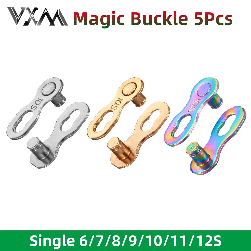 5 Set MTB Road Bike Chain Link Connector Lock Single/6/7/8/9/10/11/12 Speed Steel Bicycle Joint Magic Buckles