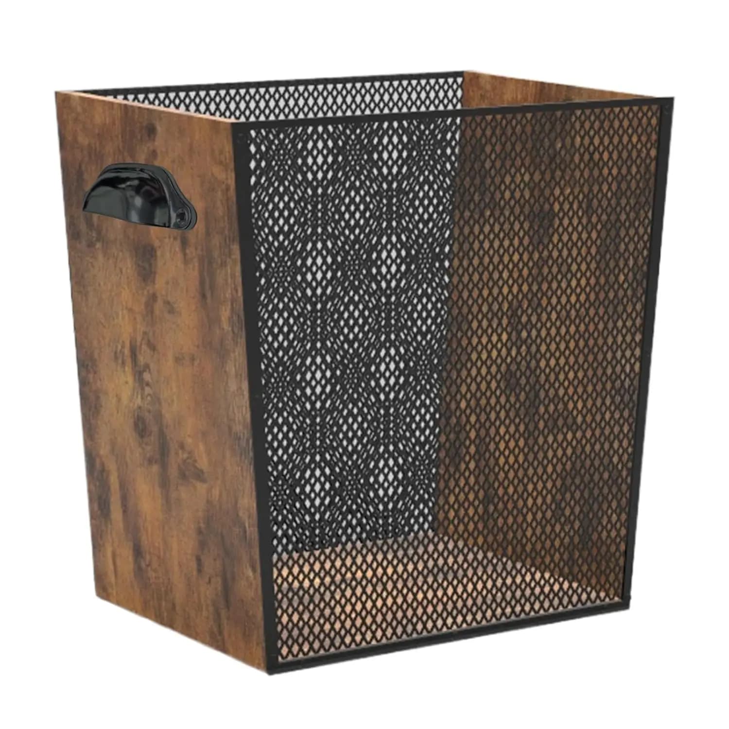 Cestino per Rifiuti in Legno da 4 Galloni - Cestino Decorativo Rustico per Carta e Rifiuti - Contenitore per Camera da Letto, Bagno, Ufficio, Soggiorno