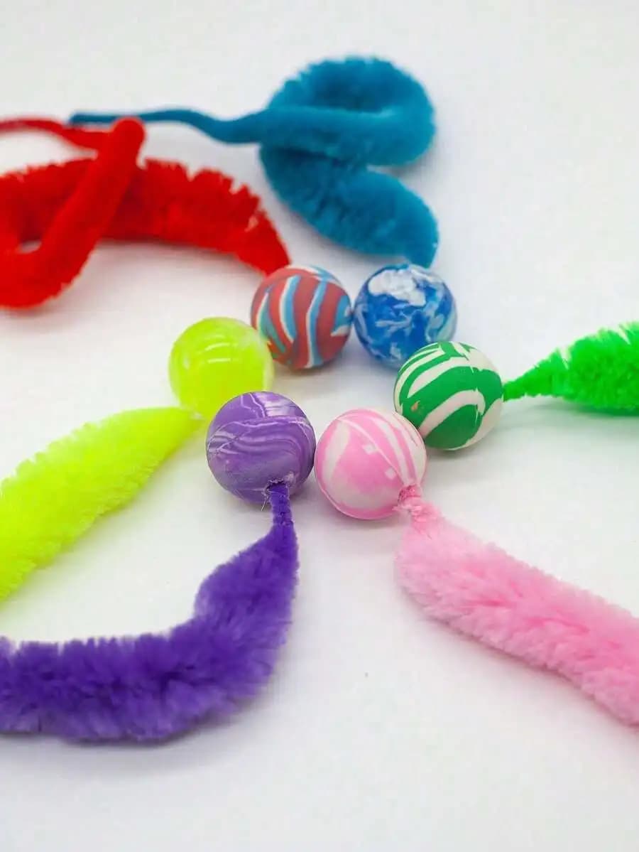 Elastic Ball Caterpillar Shaped Pet Toy For Self Entertainment
