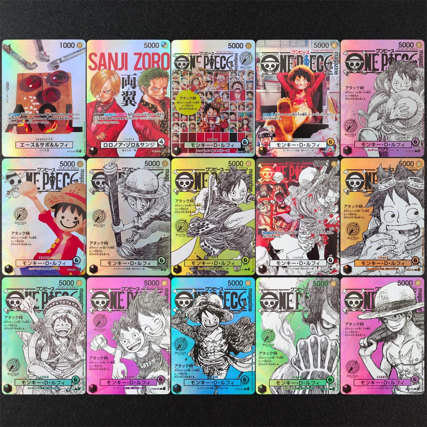 2026 Carte Collezionabili Anime One Piece DIY Texture Monkey D Luffy ex Sanji Zoro Leader Ace Sabo Luffy Edizione Giapponese