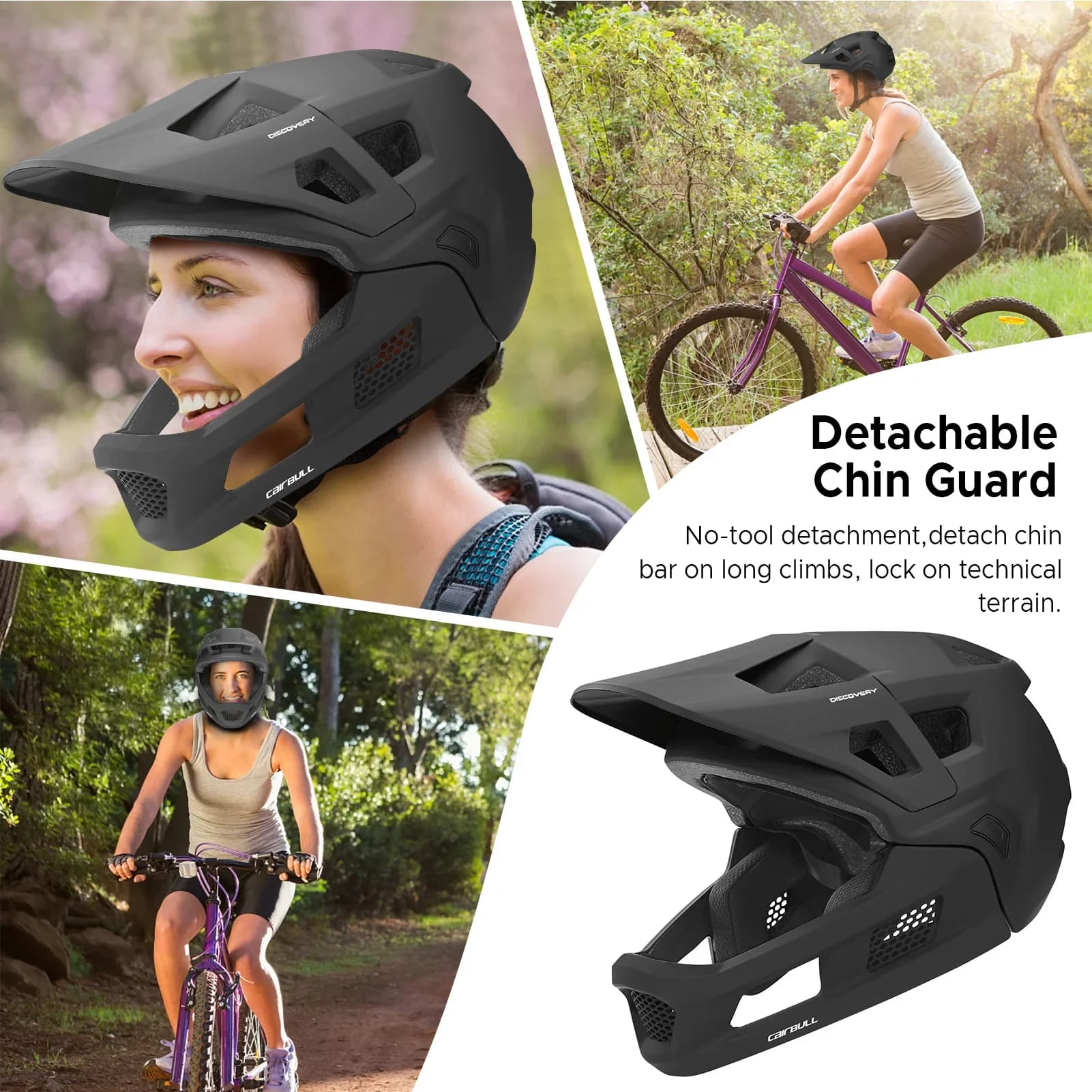 Cycling helmet Mountain bike helmet Detachable helmet Mountain biking helmet with padding and + Silver ion straps