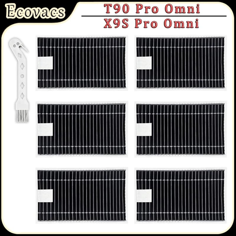 Kit di accessori di ricambio per filtro HEPA compatibile con Ecovacs T90 Pro Omni/X9S Pro Omni Robot Vacuum, parti del filtro HEPA (6 pezzi)