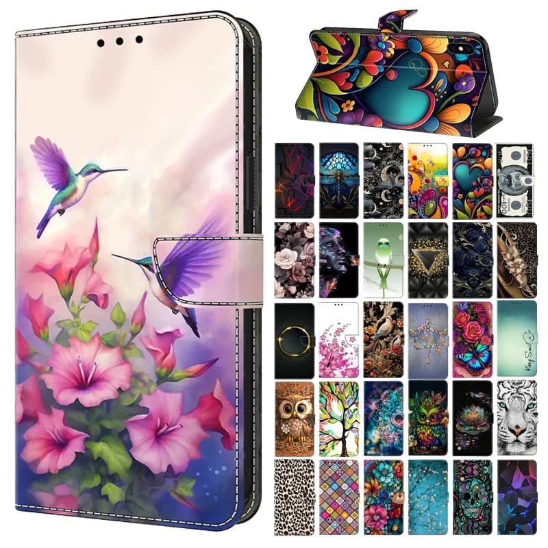 Xiomi 12 Painted Wallet Case For Xiaomi 12 Pro Leather Phone Cover For Xiaomi 12 Lite 12X Mi12T Pro Stand Book Cases Funda Coque