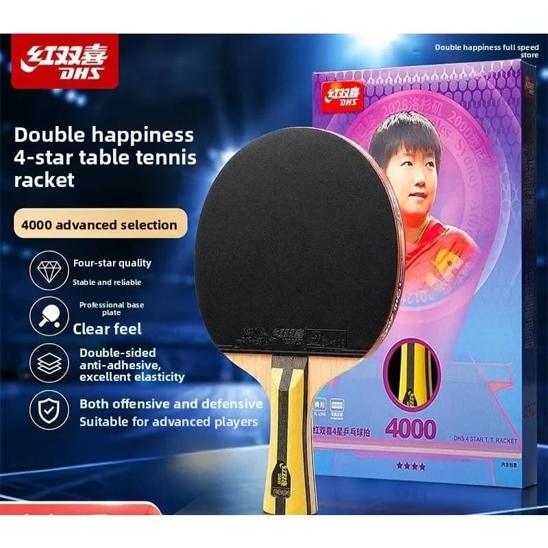 NEW Model DHS F4002 3002 5002 F4000 6001 7000 Hurricane 3 Table Tennis Racket Professional-Grade Training - Horizontal Grip
