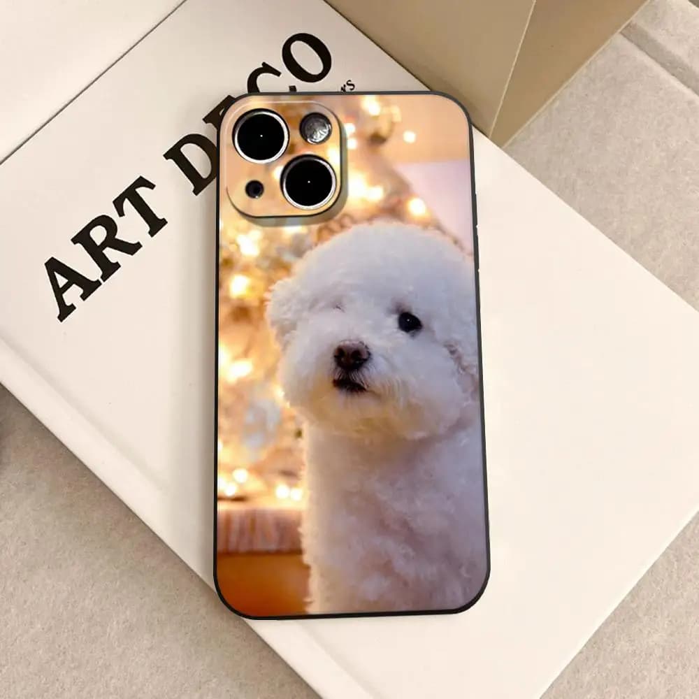 Custodie per cellulari HD con simpatici cartoni animati Bichon Frise per iPhone 17 Air 16 15 14 12 13 11 Pro MAX Plus SE2020 Coque Fundas