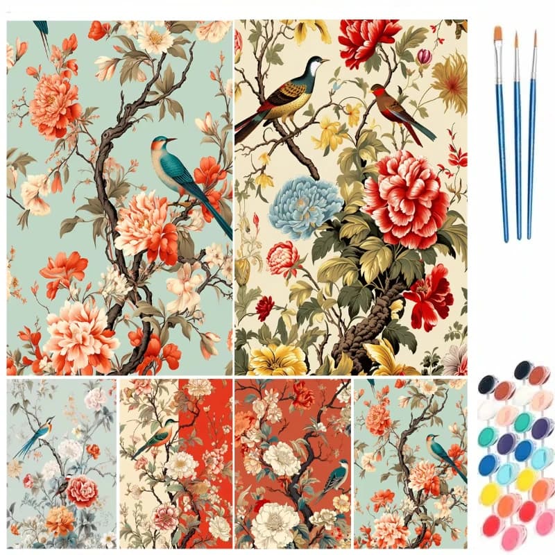 Painting By Numbers Kit Hand Paint Magpie on The Branch Scenery DIY Acrylic Painting Acrylic Artwork Art Gift Home Decoration