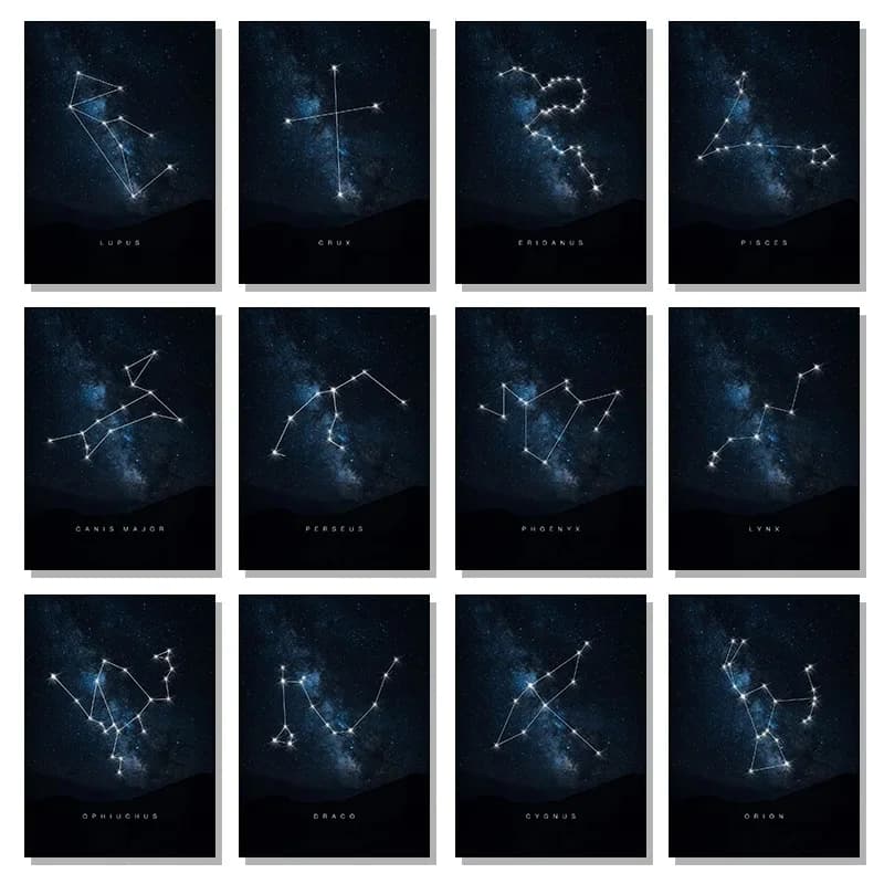 Sagittarius Orion Aquarius Gemini Taurus Pegasus Space Constellations Poster Diamond Painting Wall Art Picture for Room Decor