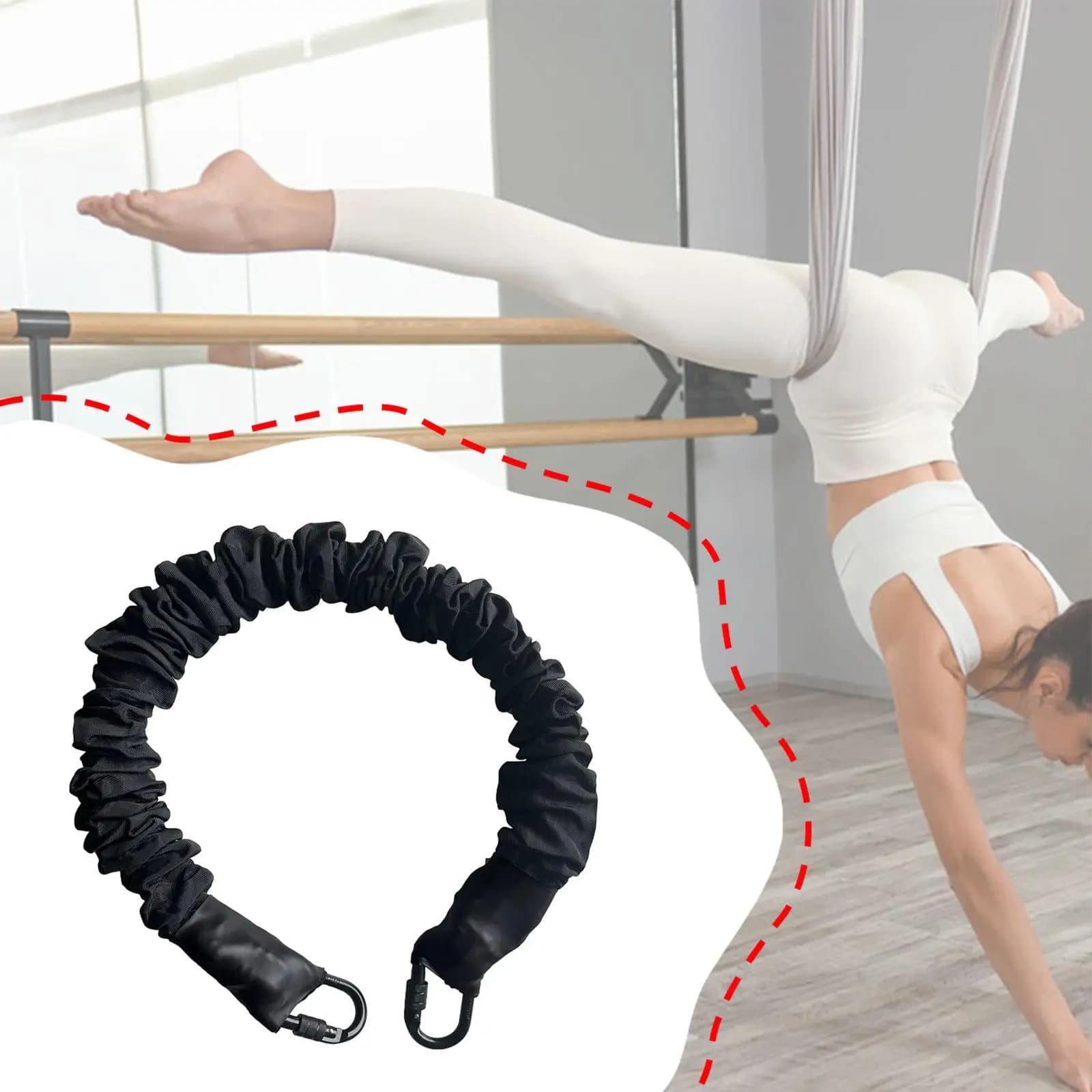 High Strength Fitness Stretch Cord Strength Training with Single Versatile Hooks