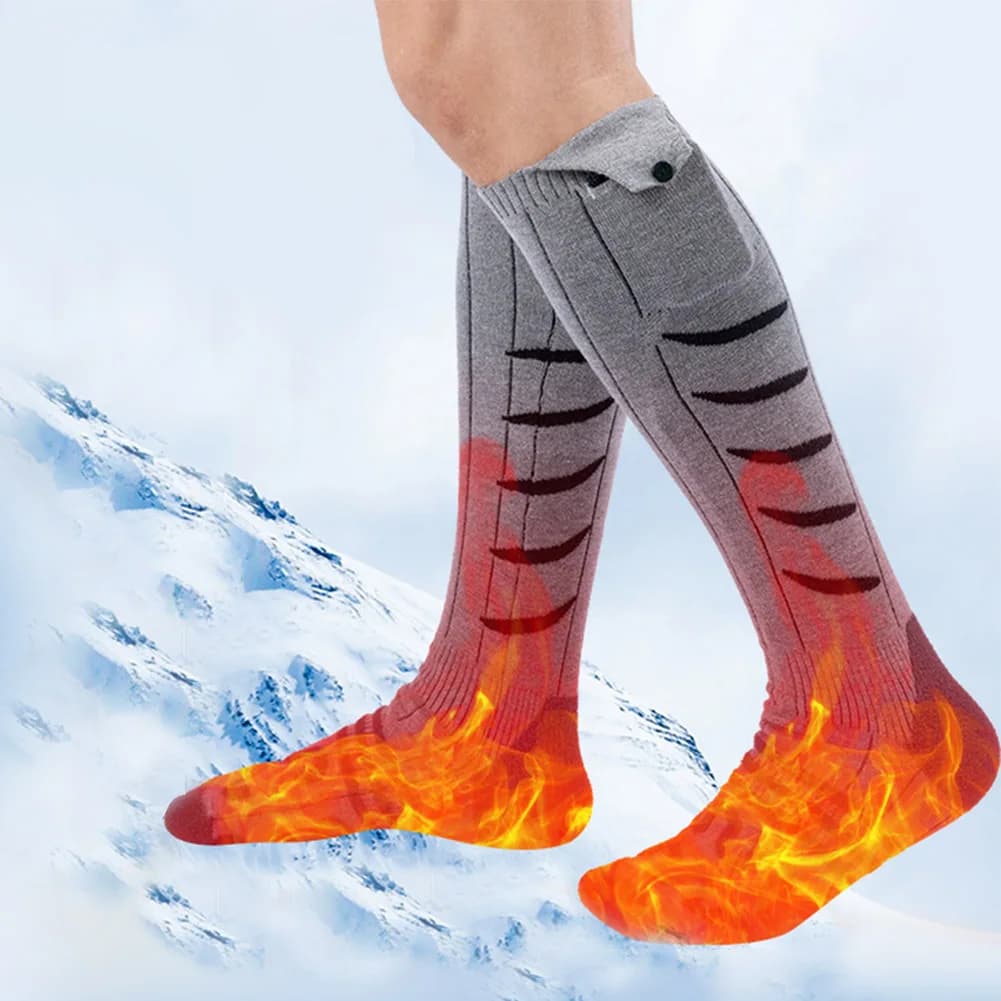 Electric Heater Socks Cold-proof Winter Warm Socks Quick Heating Hot Warm Socks for Cycling, Camping, Skating
