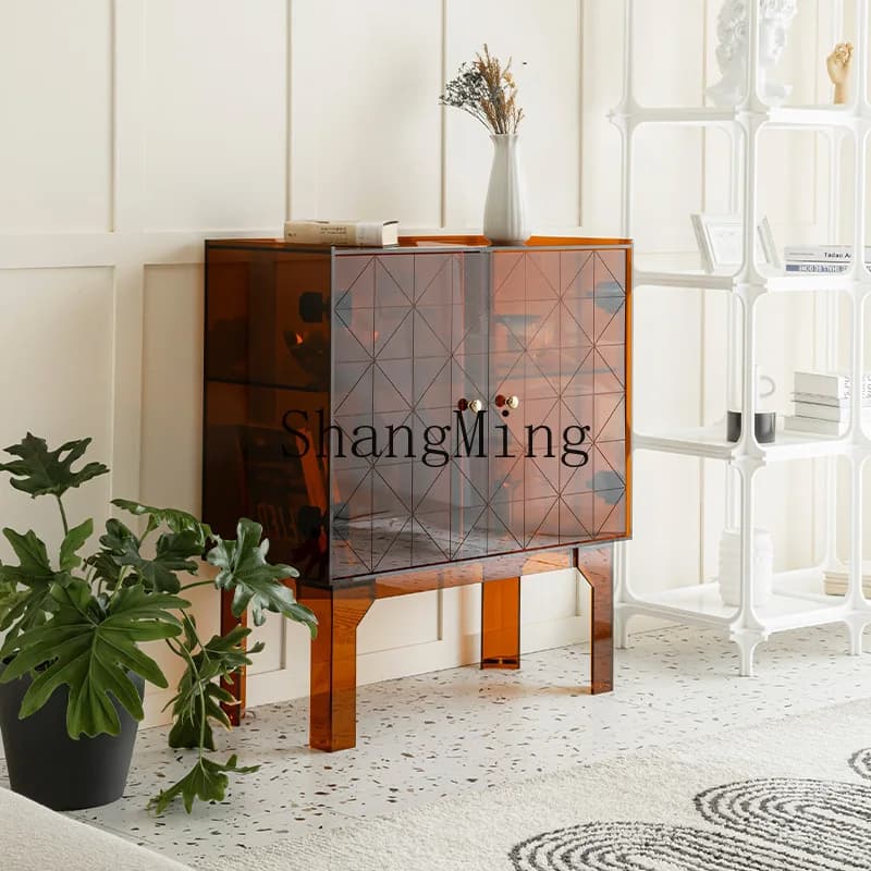 CL Credenza di lusso leggera, moderna e semplice, per soggiorno, in vetro, per ingresso vintage