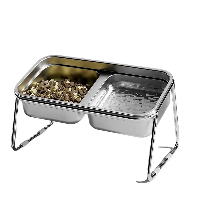 1pcs Anti-Tip Pet Bowl for Dogs & Cats - Durable Food & Water Dish with Leak-Proof Feeding Bowl 19*11