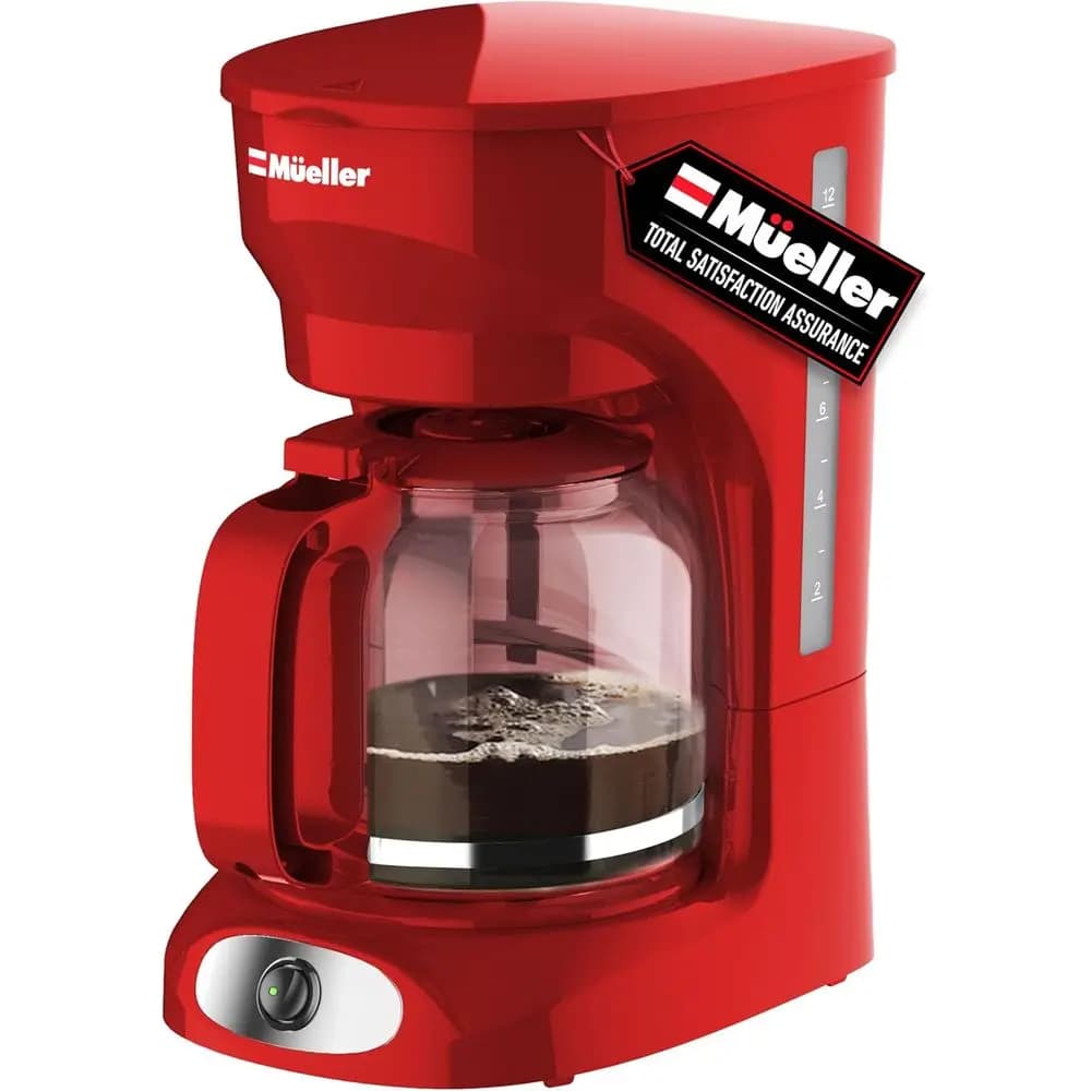 Coffee Machine with Capacity of 12 Cups - Ideal for Home or Office, Heat Resistant Glass, Automatic Switching, Reusable Filter, Anti-Goccia, Heat Maintenance Function