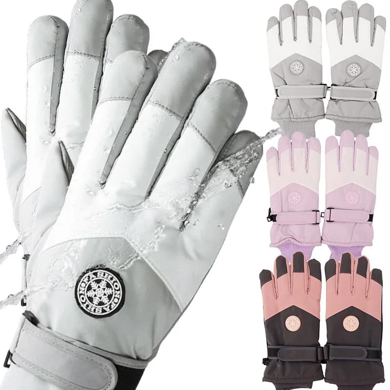 Guanti Invernali Unisex Impermeabili per Moto, Caldi in Cotone, Antiscivolo, Touch Screen, per Ciclismo, Snowboard e Sci